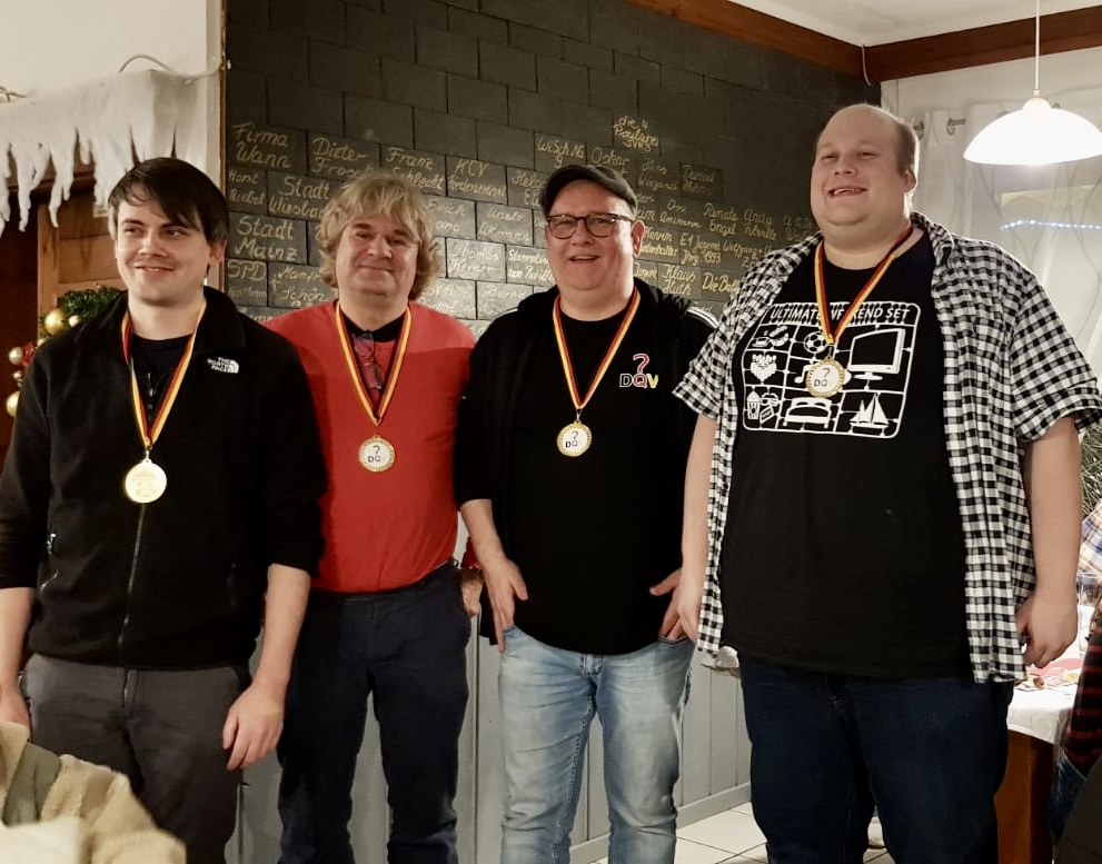 Platz 1: Hannibals Lektoren (v.l.n.r.: Tobias Ritter, Andreas Herde, Jörg Zelinger, Sebastian Küppers), 52,5 Punkte